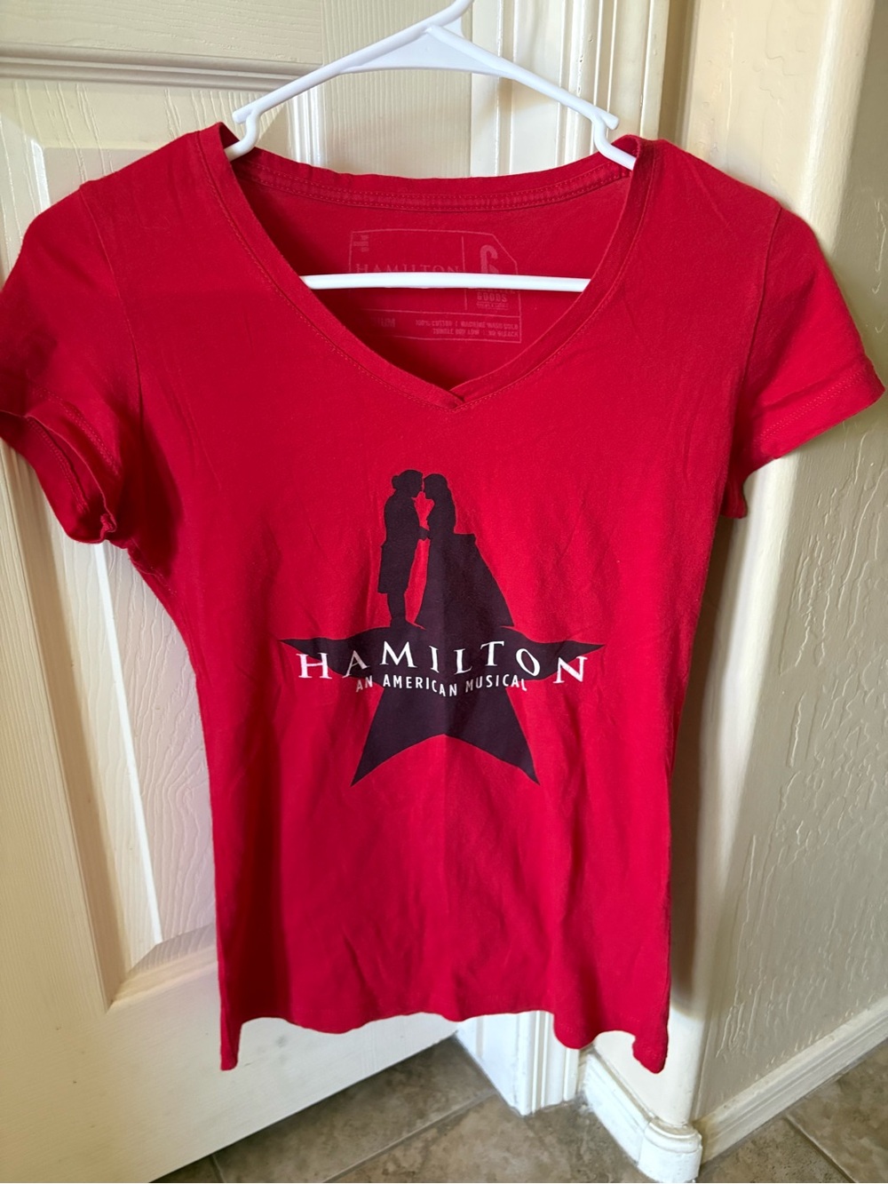 Hamilton Red V‑Neck Graphic Tee